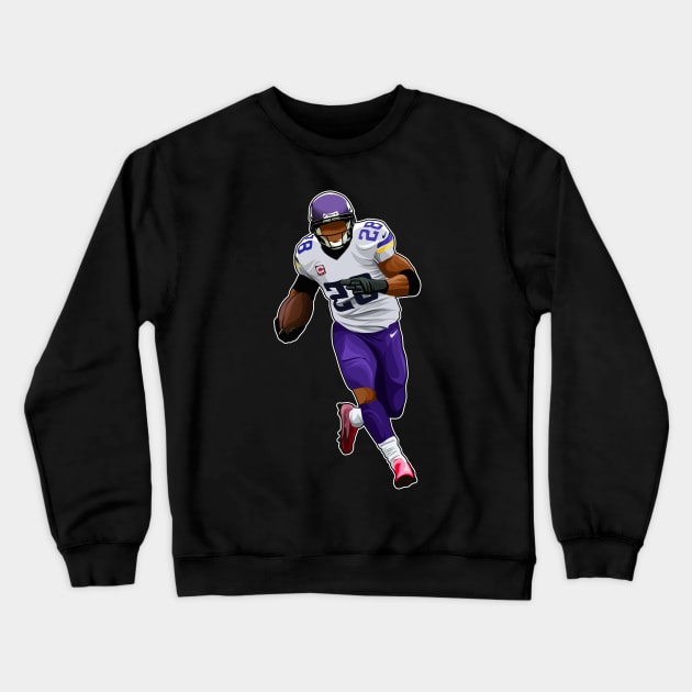 Adrian Peterson #28 Rushes Crewneck Sweatshirt by 40yards